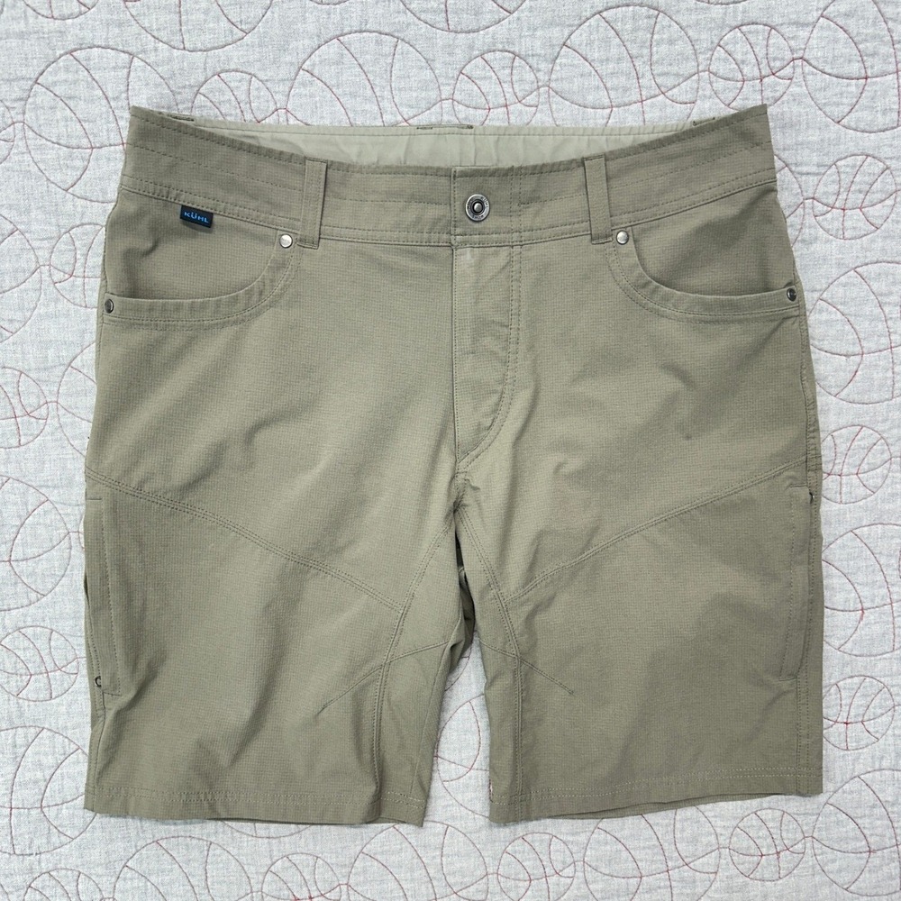Kuhl SILENCR Kargo Shorts Dark Khaki Ripstop Hiking / Mens 36